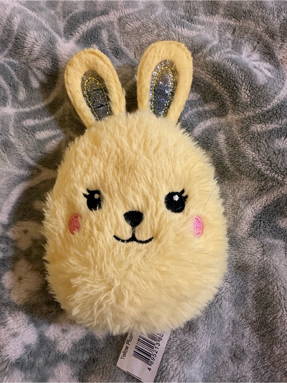 Yellow Bunny Plush Kids Coin Purse - Cute Fluffy Accessory